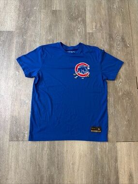 Men’s Chicago Cubs Royal Blue Short Sleeve Graphic Logo Tee